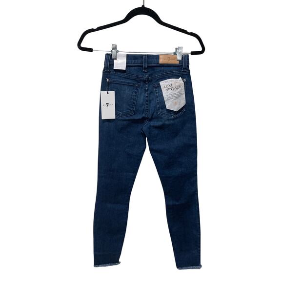 7 For All Mankind Luxe Vintage High Rise Raw Hem Ankle Skinny Jeans Size‎ 23 - Picture 6 of 7